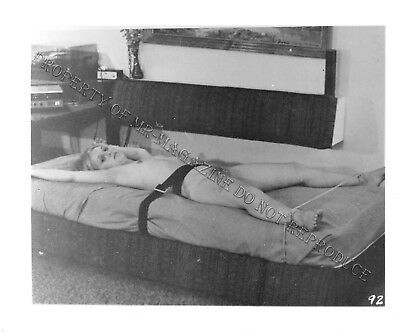 Adult Photo Vintage B&W 4x5 Bondage Beautiful Brunette Bound Dominated 316XU