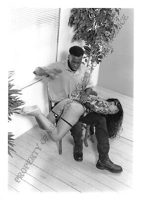 Adult Photo Vintage B&W 5x7 Bondage Sexy Asian Woman Bent Over & Spanked 404YX
