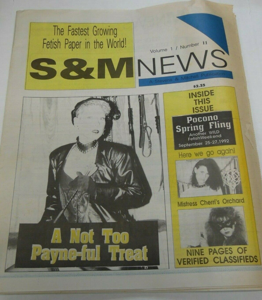 S & M News Newspaper Not Too Payne-ful Treat vol.1 #11 1992 120719lm-ep