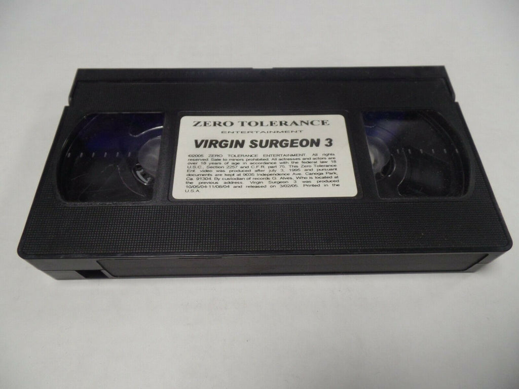 Virgin Surgeon 3 Zero Tolerance 2005 Adult VHS 041819AMP