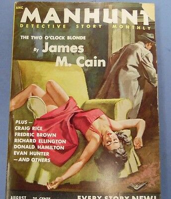 Manhunt Crime-Fiction Magazine by James M. Cain August 1953 061317lm-ep