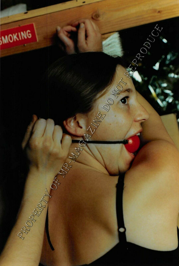 Adult Color Photo 4x6 HOM Bondage Sexy Brunette Tied Up and Dominated 137FQ