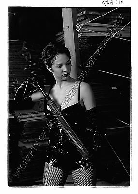 Adult 1990s B&W Photo 5x7 Bondage Brunette Lesbian Bound and Flogged 175NG