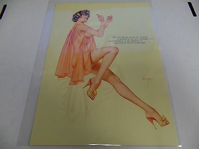 Playboy Magazine Vargas Girl Erotic Art Print 8x11" Brunette Short Hair 40V