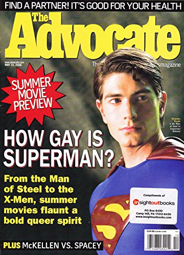 Brandon Routh (Superman), Gay Superheroes, X-Men, Kimberly Locke, Fred Tallaksen, Gay & Lesbian Interest - May 23, 2006 The Advocate Magazine