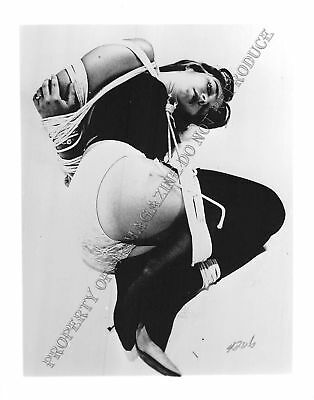 Adult Photo Vintage B&W 4x5 Bondage Beautiful Brunette Bound Dominated 35XU