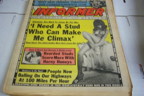 National Informer Adult Magazine"I Need a Stud Who Can Make Me Climax" Vol.27#24 June 15, 1975