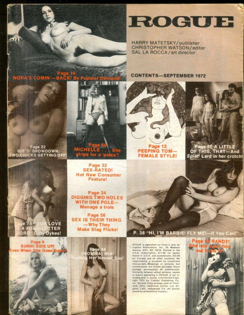 Rogue Vintage Magazine Nora's Comin September 1972 Readers Copy 120418lm-ep