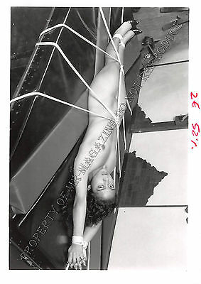 Adult 1990s B&W Photo 5x7 Bondage Beautiful Brunette Bound and Dominated 28NG
