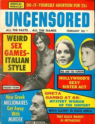 Uncensored Magazine Greta Garbo/ Mia Farrow February 1971 100818lm-ep