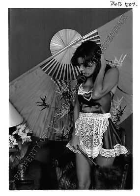 Adult Photo 1990s B&W 5x7 Bondage Queen Ashley Renee in Maid Outfit Dusting 96WE