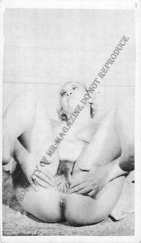 Adult Vintage 1950s B&W Photo 3x5 Sexy Blonde Nude Showing Hairy Pussy 222FE