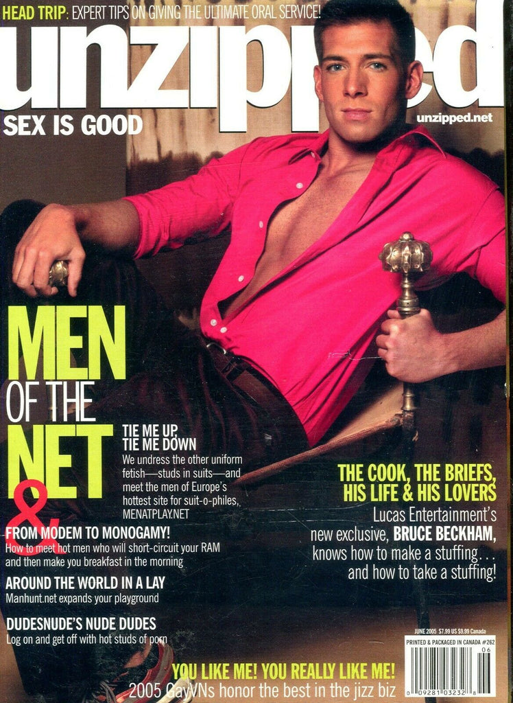 Unzipped Gay Magazine Cover Hunk Bruce Beckham June 2005 101119lm-ep