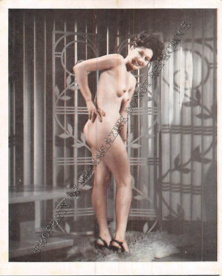 Adult Vintage B&W Photo 3.5x4 Sexy Pin Up Model Undressing Strip Tease 229HP
