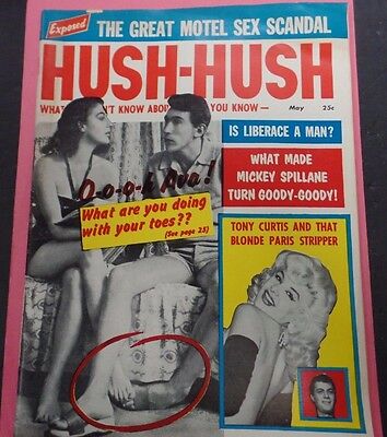 Hush-Hush Adult Magazine Tony Curtis May 1957 vg 122215lm-ep