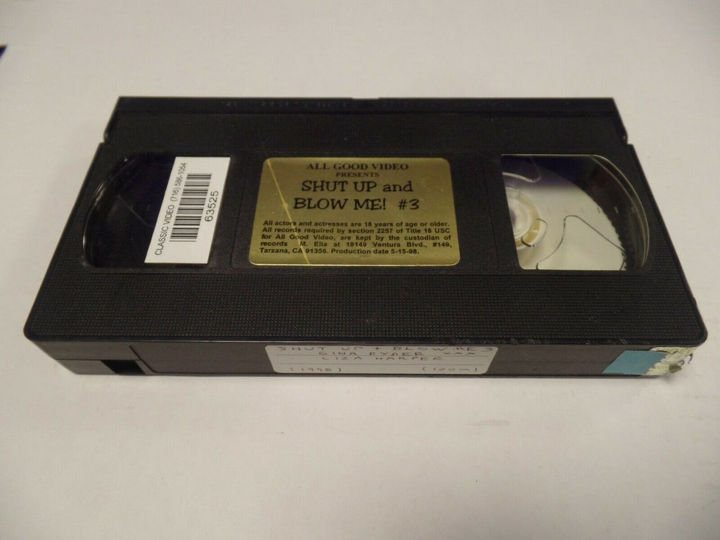 Shut Up and Blow Me! #3 Gina Ryder Liza Harper 1998 Adult VHS 022719AMP