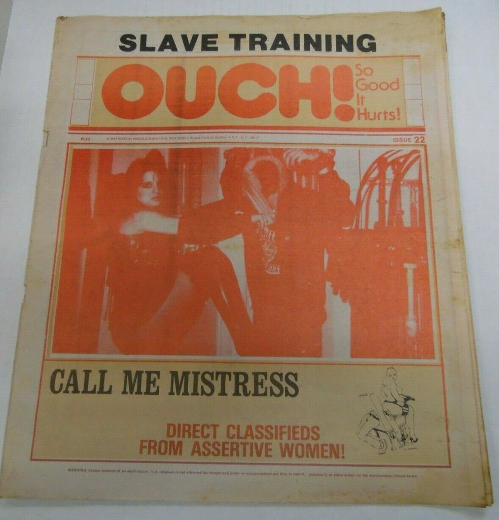 Ouch Fetish Newspaper Call Me Mistress #22 1990's 121719lm-ep