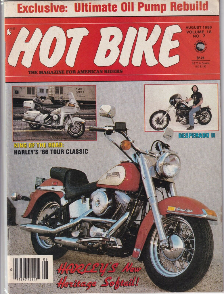 Hot Bike Magazine Desperado II Harley's '86 Tour Classic August 1986 012919REP