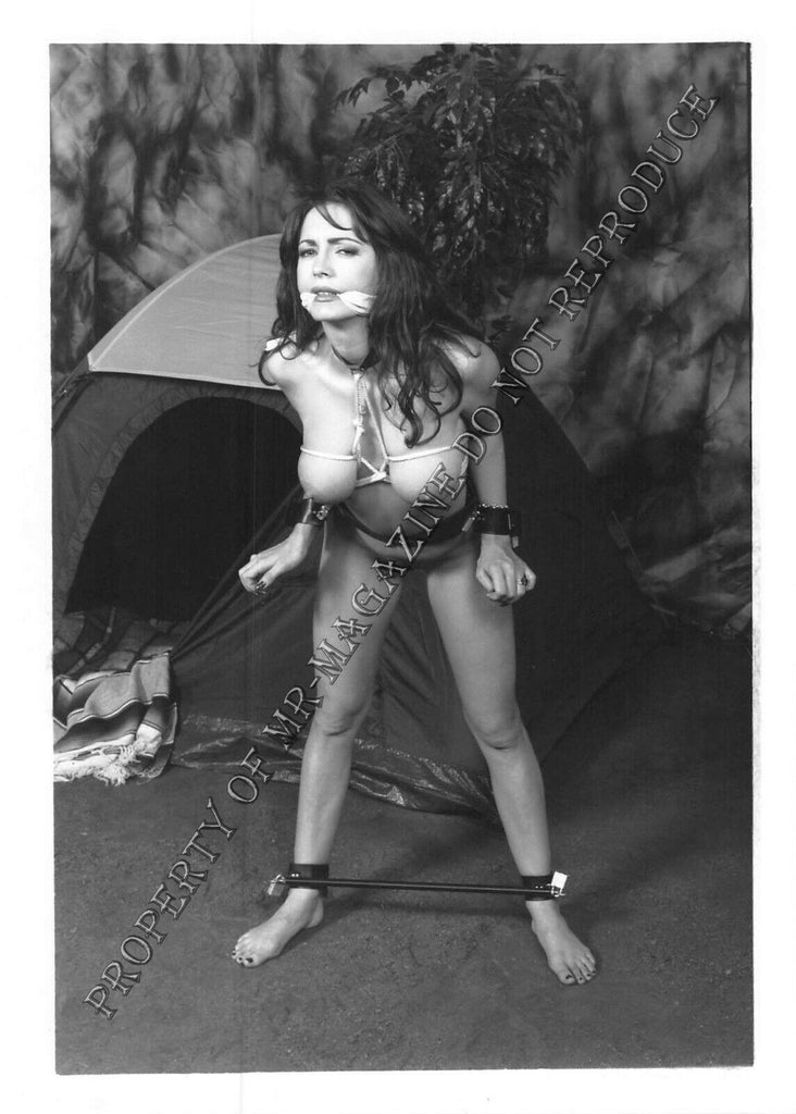 Adult Vintage B&W Photo 5x7 Bondage Sexy Brunette Tied Up Naked Dominated 104FP