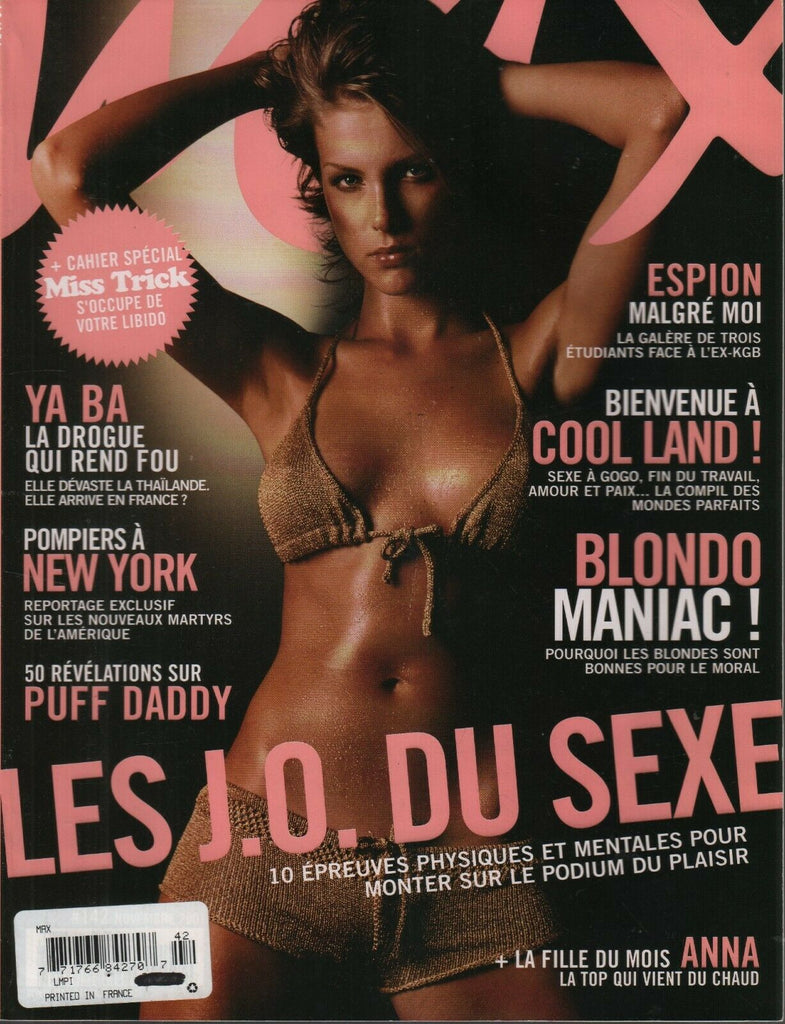 Max French Magazine Novembre 2001 Anna P Diddy 092519AME