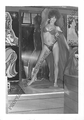 Adult Vintage B&W Photo 4x5 Beautiful Brunette Undressing Strip Tease Nude 132HU