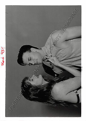 Adult 1990s B&W Photo 5x7 Bondage Beautiful Brunette Dominating Bound Man 269NT