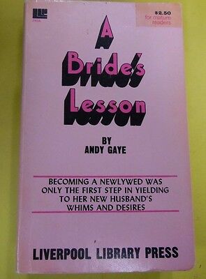 A Bride's Lesson Adult Novel by Andy Gaye 1978 070813lm-epa