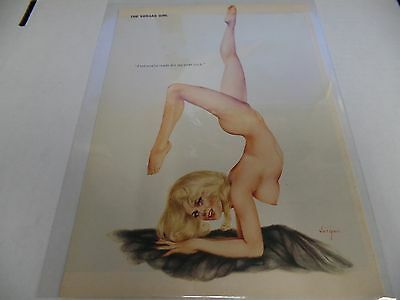 Playboy Magazine Vargas Girl Erotic Art Print 8x11" Blonde Doing Handstand 31V