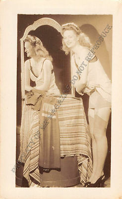 Adult B&W Photo 1940s/50s 2.5x4 Beautiful Brunette Seductively Undressing 14MH
