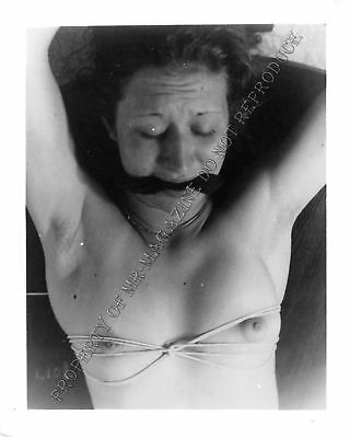 Adult Photo Vintage B&W 4x5 Bondage Beautiful Brunette Bound Dominated 168XU