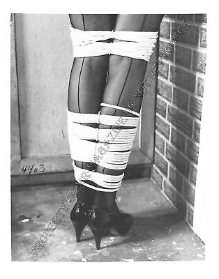 Adult Vintage B&W Photo 4x5 Bondage Beautiful Brunette Bound & Dominated 108WL
