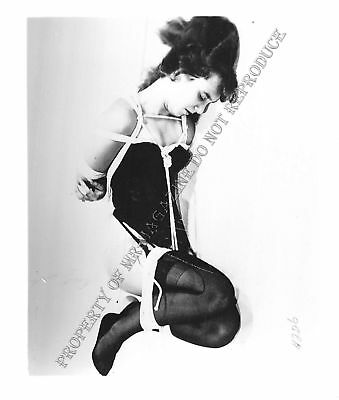 Adult Photo Vintage B&W 4x5 Bondage Beautiful Brunette Bound Dominated 34XU