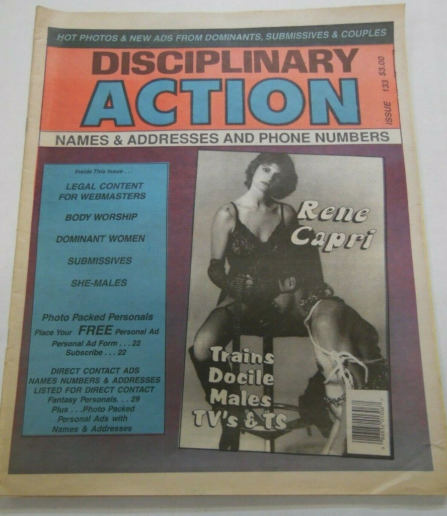 Disciplinary Action Fetish Newspaper Rene Capri #133 1999 013020lm-ep