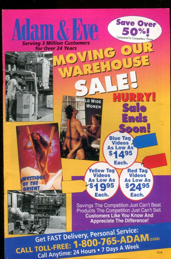 Adam & Eve Catalog Moving Sale / Erotic Gifts & Toys 1980's 100719lm-ep