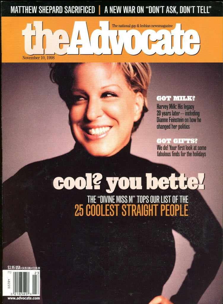 The Advocate Gay & Lesbian Magazine Bette Midler November 1998 051419lm-ep