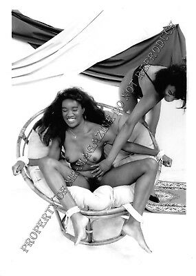Adult Vintage B&W Photo 5x7 Bondage Sexy Ebony Lesbian Bound & Tickled 180HO