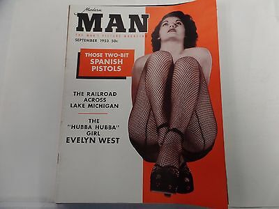 Modern Man Adult Magazine Evelyn West September 1953 ex 021316lm-ep