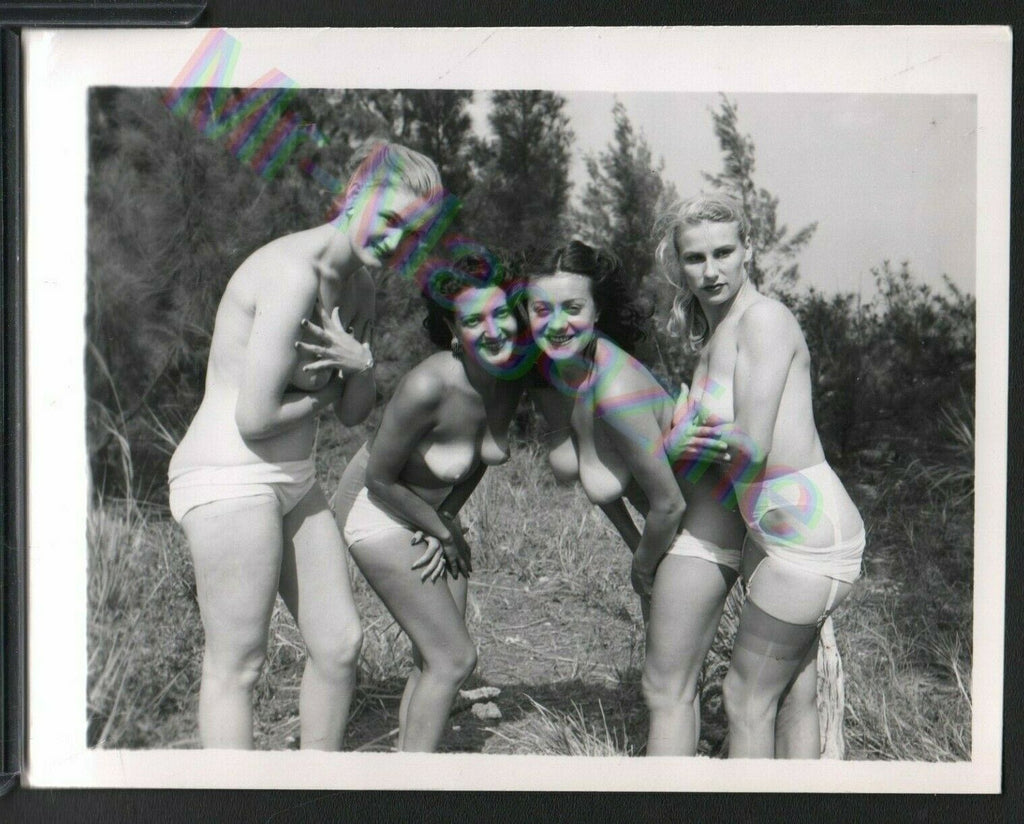Vintage B&W Risque Pinup 4" x 5" Four Sexy Ladies Beautiful Cheesecake BC123