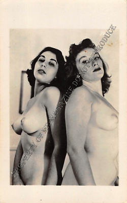 Adult Vintage B&W Photo 2.5x4 Sexy Pin Up Lesbians Undressing Strip Tease 28HR