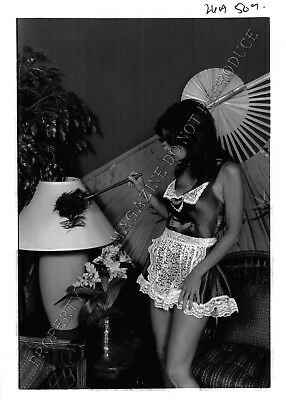 Adult Photo 1990s B&W 5x7 Bondage Queen Ashley Renee in Maid Outfit Dusting 99WE
