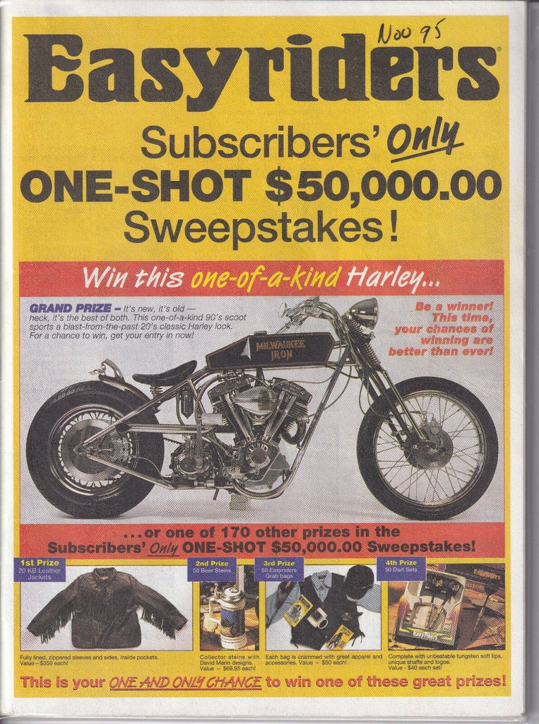 Easyriders Magazine One Shot Sweepstakes November 1995 013019REP