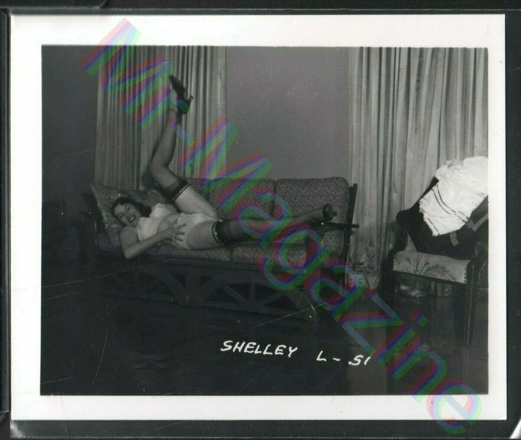 Irving Klaw B&W Risque Pinup 4" x 5" Sexy Brunette Shelley Cheesecake AX88