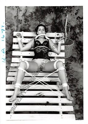 Adult Vintage B&W Photo 5x7 Bondage Beautiful Brunette Bound & Dominated 4HO