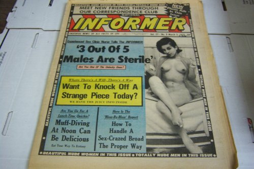 National Informer Adult Magazine "Want to Knock Off a Strange Piece Today?" Vol.27 #9 March 2, 1975