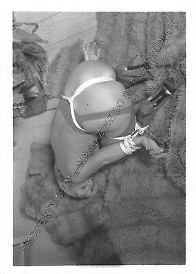 Adult Photo Vintage B&W 5x7 Bondage Busty Greta Carlson Bound Dominated 1YW
