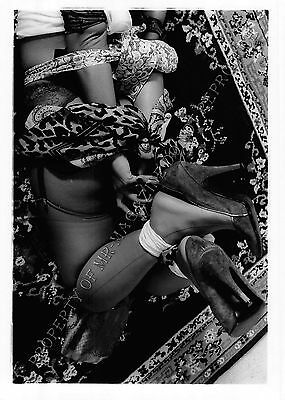 Adult 1990s B&W Photo 5x7 Bondage Beautiful Asian Woman Bound on Floor 125NF