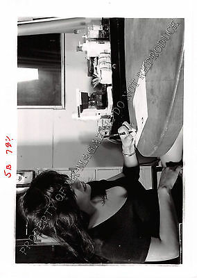 Adult 1990s B&W Photo 5x7 Bondage Beautiful Brunette Writing a Letter 67MX