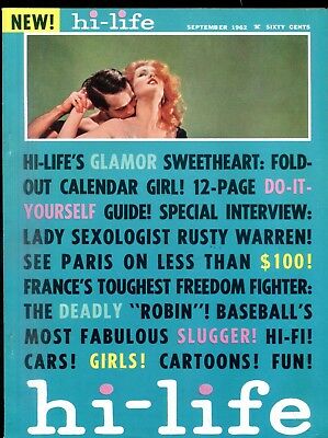 Hi-Life Vintage Magazine Fold Out Calendar Girl September 1962 062818lm-ep