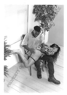 Adult Photo Vintage B&W 5x7 Bondage Sexy Asian Woman Bent Over & Spanked 402YX