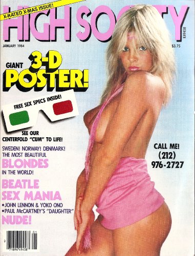High Society January 1984 Giant 3-D Poster Paul McCartney's Daughter Nude